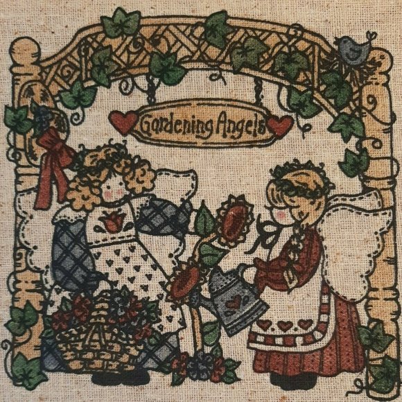 2 Vintage Homespun Patches Fabric for Sewing Pillows Stockings - Picture 6 of 8